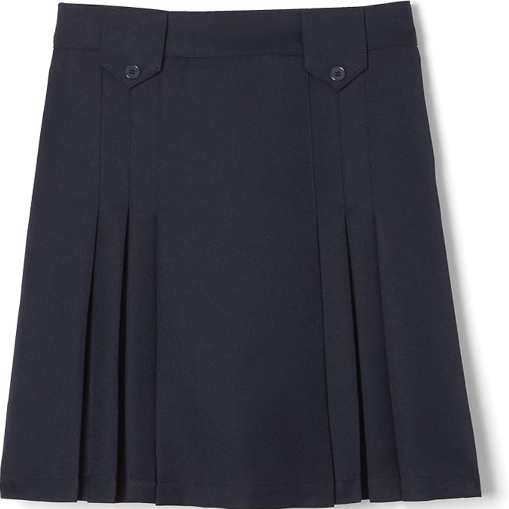 NWT French Toast Girl’s Front Pleat 2-tab Navy Skirt